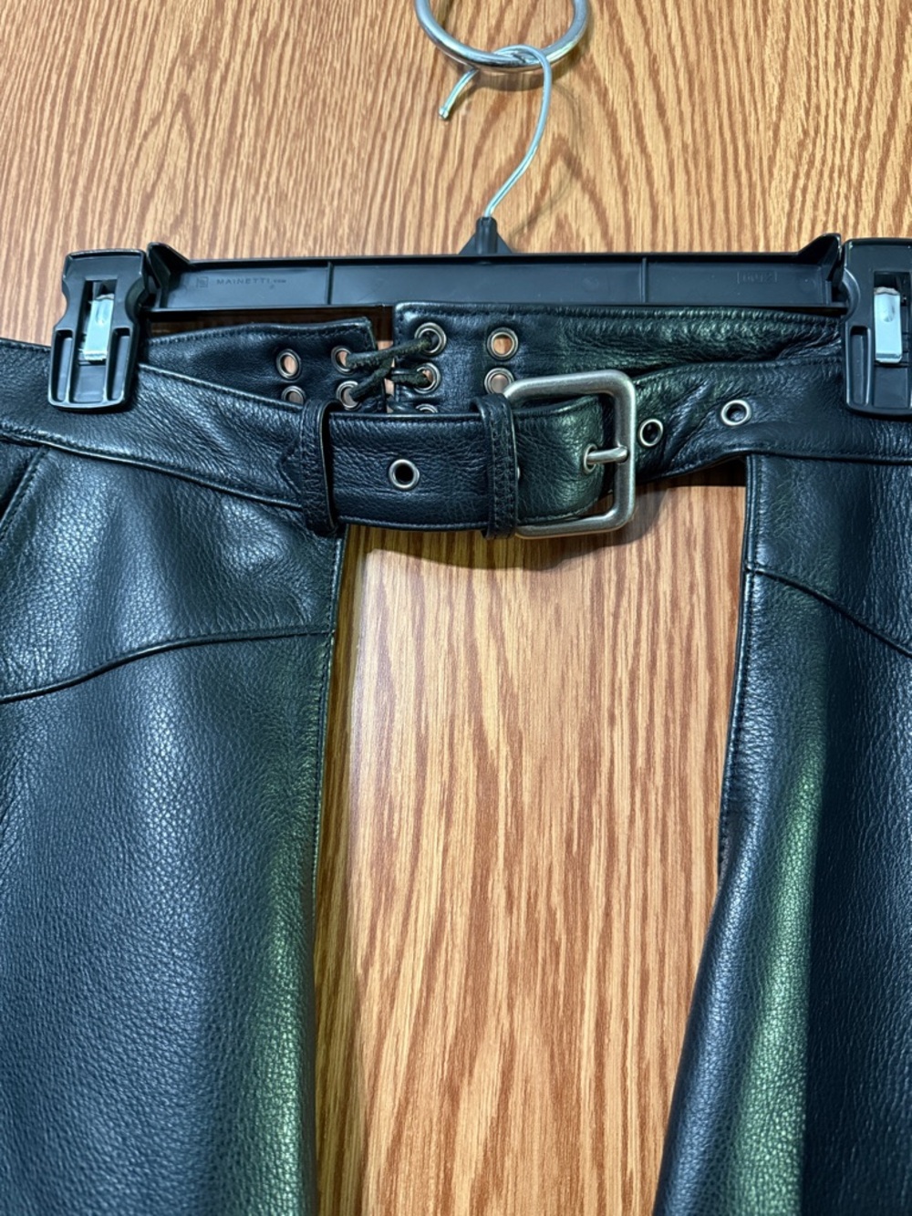 Harley-Davidson Black Leather Chaps with Embossed Logo - Picture 5 of 8